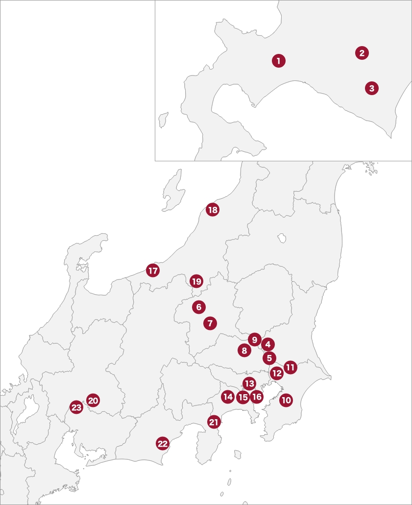 東日本の見どころマップ